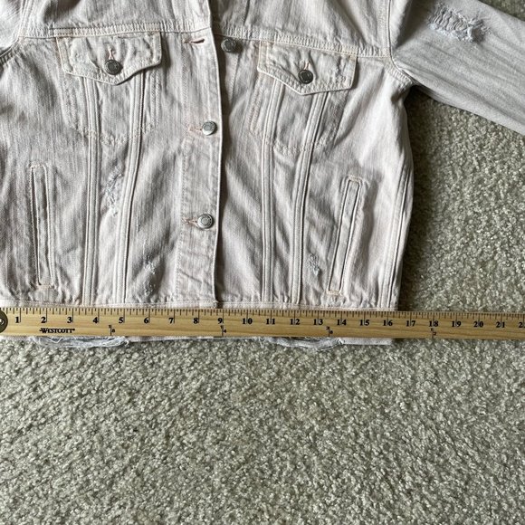 American Eagle Outfitters women's jacket pink distressed  size s - Picture 9 of 14